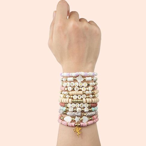 Dowsabel Clay Beads 3 Boxes Bracelet Making Kit, 10800pcs Beads for Jewelry Making, Letter Beads for Friendship Bracelets DIY Arts and Crafts Gifts for Girls Adults in Kuwait