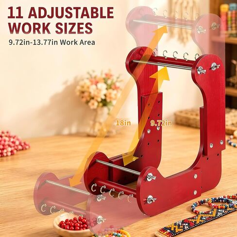 Adjustable Wooden Standing Bead Loom with 11 Work Sizes 9.7-18 in in Saudi Arabia