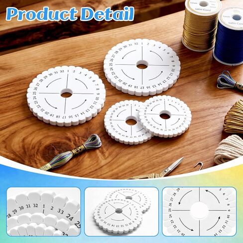 FIREBOOMOON 4 Pack Kumihimo Braiding Disks, 2×4 Inch & 2×6 Inch, 32 Slots in Kuwait