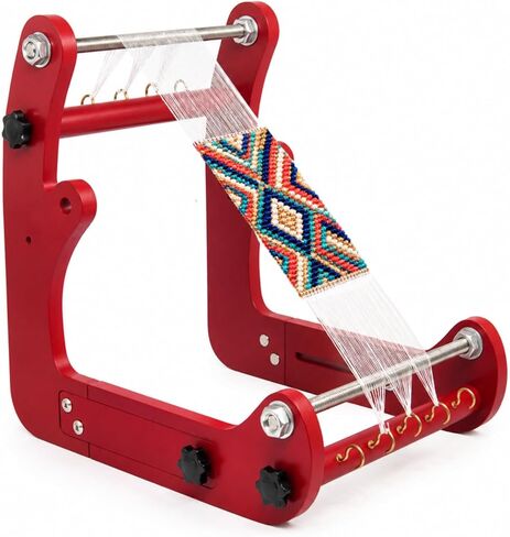 Adjustable Standing Bead Loom Kit, Wooden Beading Loom with Horizontally Sliding Frame, 8.1"–13.8" Adjustable Working Length, Ergonomic Angled Design for Adults and Beginners, Jewelry Making Crafts in Saudi Arabia