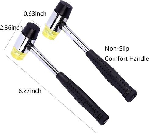 Double-Faced Rubber Mallet Hammer,Small Rubber Mallet Hammer,Jewelry Hammers, Lightweight Non-Slip Handle, Durable Scratch-Free Tool for Jewelry,Leather,Tile, Flooring & DIY in Saudi Arabia