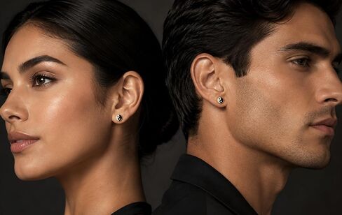 SAE99 Yin Yang .925 Sterling-Silver with Crystals TINY Stud Earrings in Kuwait