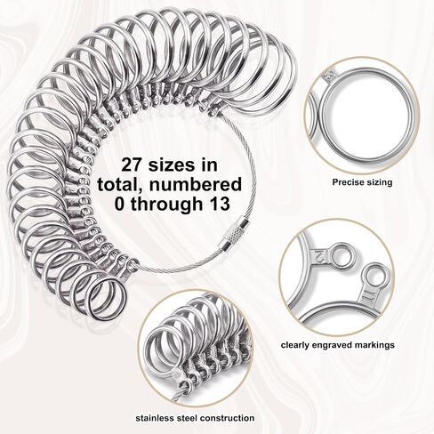 LOKEME Ring Sizer Measuring Tool,27 PCS Ring Sizing Kit in Kuwait
