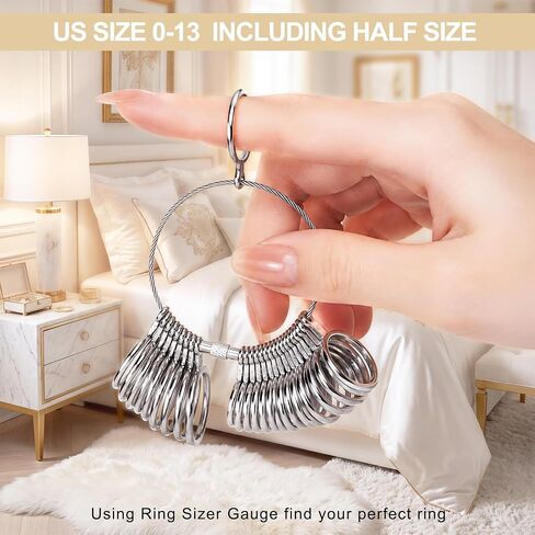 LOKEME Ring Sizer Measuring Tool,27 PCS Ring Sizing Kit in Kuwait