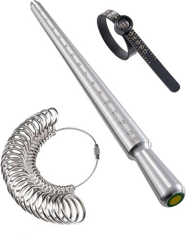 Meowoo Ring Sizer Mandrel, Solid Aluminum Mandrel for Ring Measurer and Repair Distorted Ring, Hammerable Round Mandrel in Kuwait