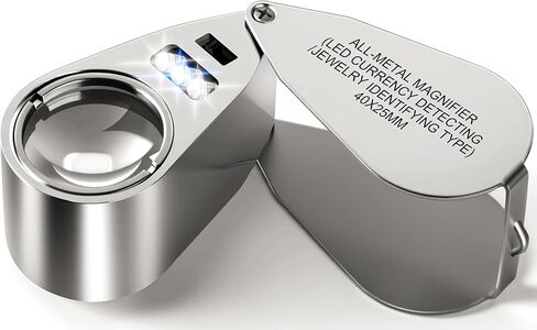 Leffis 40X Jewelers Loupe Magnifier LED/UV Illuminated Magnifying Glasses in Kuwait