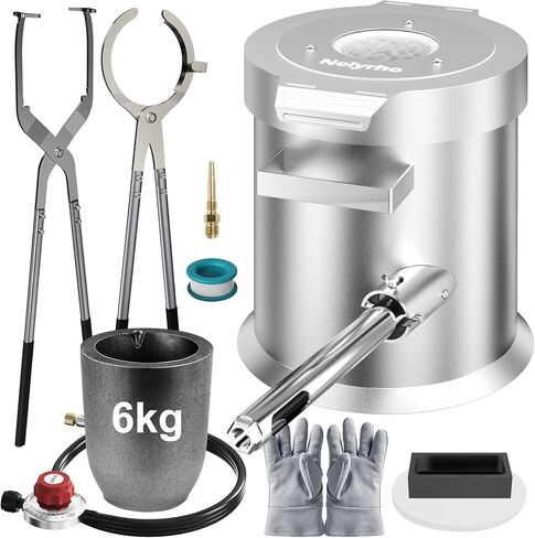 Nelyrho 6KG Propane Melting Furnace Kit, 2500°F Stainless Steel Smelter in Saudi Arabia