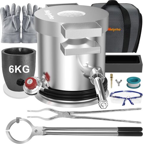 Nelyrho 6KG Portable Propane Melting Furnace Kit,2500℉ Stainless Steel in Saudi Arabia