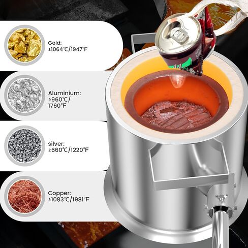 Nelyrho 6KG Portable Propane Melting Furnace Kit,2500℉ Stainless Steel in Saudi Arabia