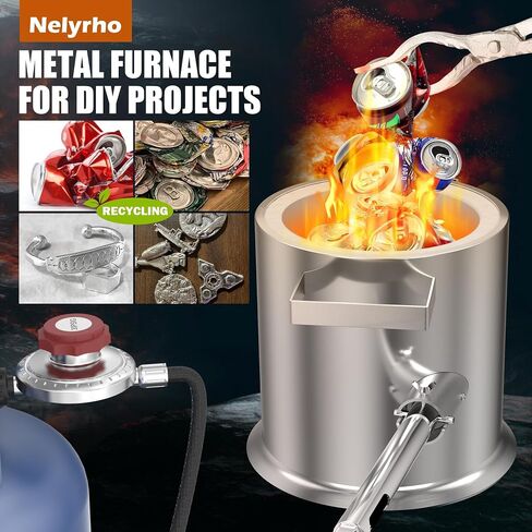 Nelyrho 6KG Portable Propane Melting Furnace Kit,2500℉ Stainless Steel in Saudi Arabia