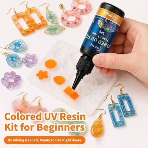 Transparent Colored UV Resin, 20 Colors Hard Type UV Resin Kit in Kuwait