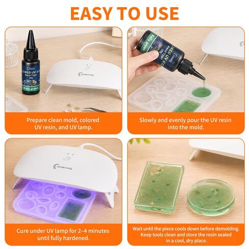 Transparent Colored UV Resin, 20 Colors Hard Type UV Resin Kit in Kuwait