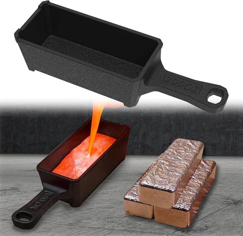 Nelyrho 100 Troy Ounce Cast Iron Ingot Mold with Handle for Metal Casting in Saudi Arabia