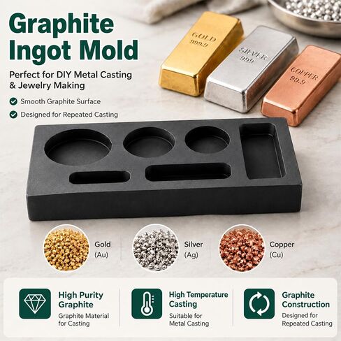 3 Sizes High Purity Graphite Ingot Mold Set for Metal Casting in Kuwait