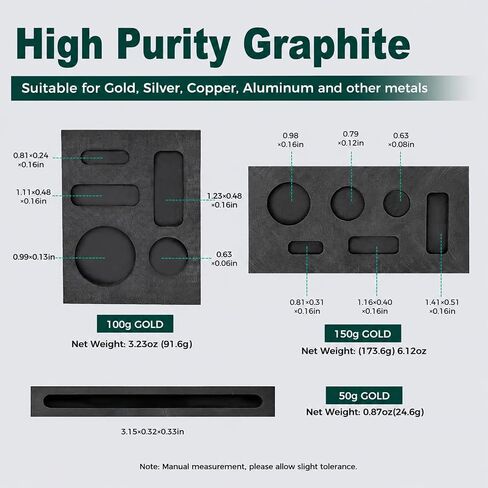 3 Sizes High Purity Graphite Ingot Mold Set for Metal Casting in Kuwait
