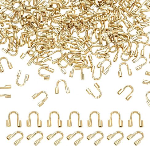 300Pcs Wire Guardian Protectors 0.7mm Hole U Shape Wire Guard Loops Thread Protector for Jewelry Making Findings Earring Necklaces Bracelet DIY Supplies (Silver) in Saudi Arabia