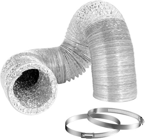 3 Inch Duct 6.56 Feet, Hon&Guan Flexible Dryer Vent Hose For Tight Space Dryer Exhaust Hose Aluminum Duct For Heating and Cooling Ventilation-with 2 Clamps. in Saudi Arabia