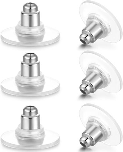 Earring Backs Rubber,100 PCS Soft Clear Earring Backs for Studs,Hypoallergenic Silicone Earrings Backs Replacement Safety Back Stoppers in Kuwait