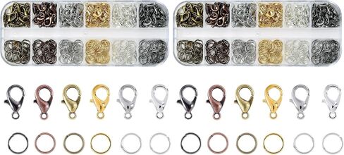Lobster Claw Clasps and Open Jump Rings Set, 6 Colors Lobster Clasps for Jewelry Making, Keychains and Bracelet in Kuwait