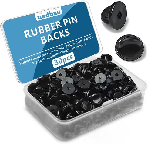 50PCS Rubber Pin Backs – PVC Lapel Pin Backings, Replacement for Enamel Pins, Badges, Hats, Brooch, Tie Tack, Butterfly Clutch Cap Keepers – Securely Hold Pins & Accessories - Black in Kuwait