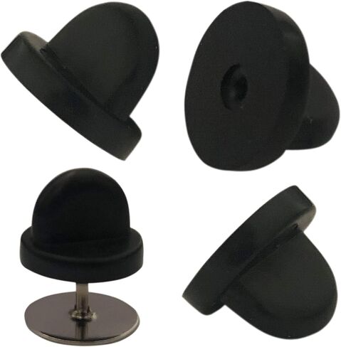 50/100pcs Rubber Pin Backs PVC Butterfly Clutch Enamel Lapel Pin Backings Cap Keepers Replacement for Uniform Badges Comfort Fit Tie Tack Pins Backing Holder Clasp, Black (50pcs Black) in Saudi Arabia
