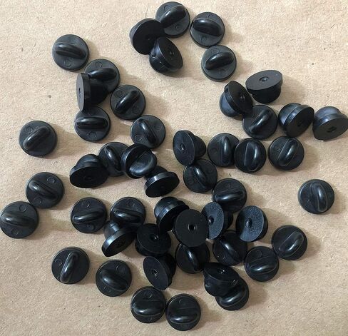 50/100pcs Rubber Pin Backs PVC Butterfly Clutch Enamel Lapel Pin Backings Cap Keepers Replacement for Uniform Badges Comfort Fit Tie Tack Pins Backing Holder Clasp, Black (50pcs Black) in Saudi Arabia