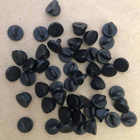 50/100pcs Rubber Pin Backs PVC Butterfly Clutch Enamel Lapel Pin Backings Cap Keepers Replacement for Uniform Badges Comfort Fit Tie Tack Pins Backing Holder Clasp, Black (50pcs Black) in Saudi Arabia