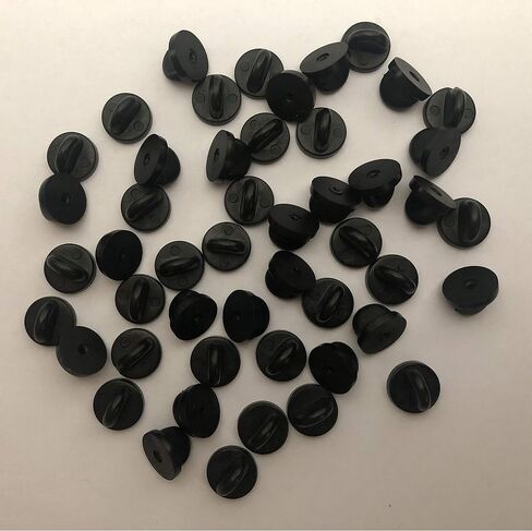 50/100pcs Rubber Pin Backs PVC Butterfly Clutch Enamel Lapel Pin Backings Cap Keepers Replacement for Uniform Badges Comfort Fit Tie Tack Pins Backing Holder Clasp, Black (50pcs Black) in Saudi Arabia