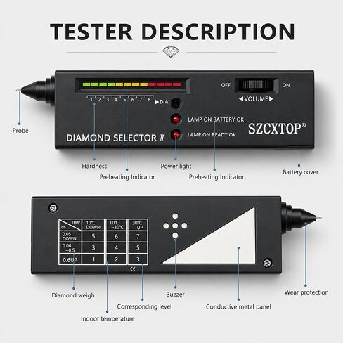 Jewelry Diamond Tester Pen Professional Tool with Magnifier & Battery in Saudi Arabia