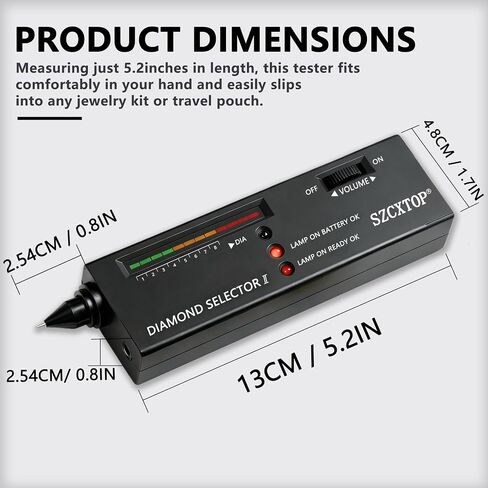 Jewelry Diamond Tester Pen Professional Tool with Magnifier & Battery in Saudi Arabia
