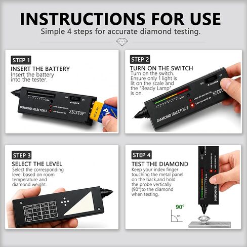 Jewelry Diamond Tester Pen Professional Tool with Magnifier & Battery in Saudi Arabia
