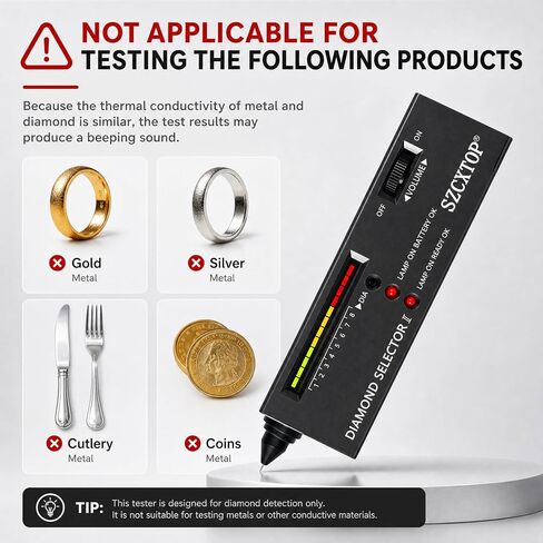 Jewelry Diamond Tester Pen Professional Tool with Magnifier & Battery in Saudi Arabia