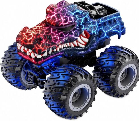 AUUGUU Remote Control Car, 2.4GHz Monster Trucks Toys with Light Spray, Birthday Gift for Kids 3 4 5 6 7 8, All Terrain RC Cars, Toys for Boys Girls 3+ Year Old in Saudi Arabia