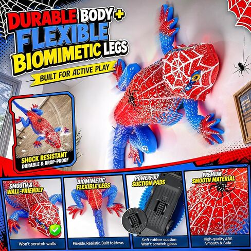 Wall Climbing Gecko Spider Style, Rechargeable RC Robot Toy for Kids in Kuwait