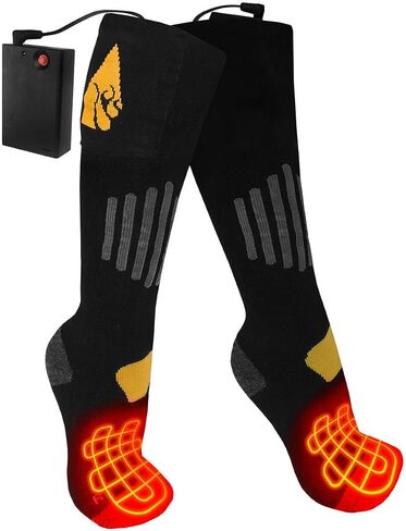 ActionHeat AA Battery Heated Socks - Unisex Cotton Warm Socks w/Built-in Heat, FIR Heat Technology, 4.5V Heating Socks in Kuwait