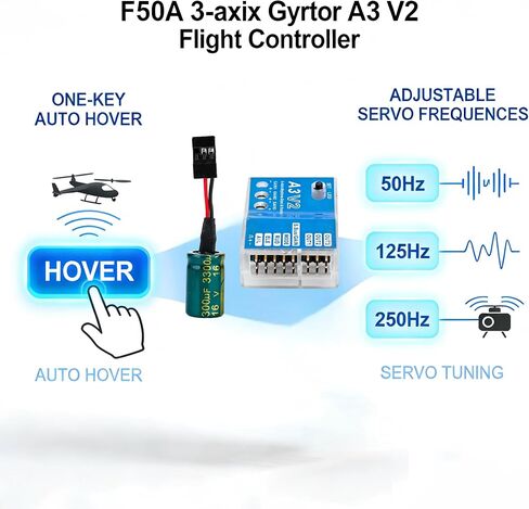 Flight Controller Stabilizer, RC Flight Controller, F50A 3-Axle Gyro A3 V2 Flight Controller Stabilizer System for RC Fixed-Wing Airplane, RC Model Vehicle Parts & Accs Suitable for Beginners in Saudi Arabia