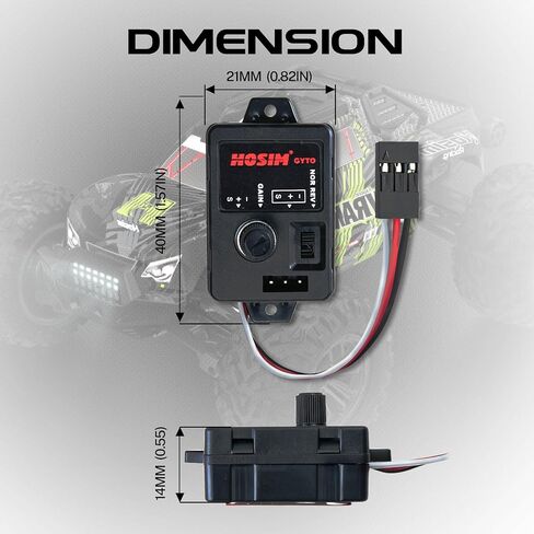 Hosim RC Car Gyro Module Tuned Rated Gyros with Aluminum Case for RC Car Truck Boat (GY-V1) in Kuwait