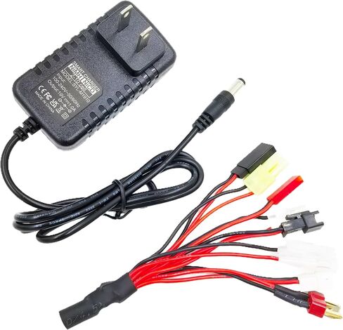NiMH NiCd Battery Charger Universal RC Battery Charger for (2-10S) 4.8V 7.2V 8.4V 9.6V, RC Car Charger for Traxxas Battery Pack 2.4V-12V,AC-DC Plug Charger, Airsoft Battery Packs in Saudi Arabia