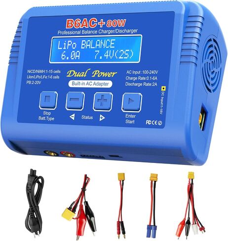 LiPo Charger 80W 6A Fast Balance Battery Chargers for RC Car Boat Drone in Saudi Arabia