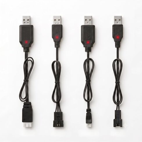 3.7V Battery Charger, RC Car Charger with SM-2P USB Cable, 2 Pack in Kuwait