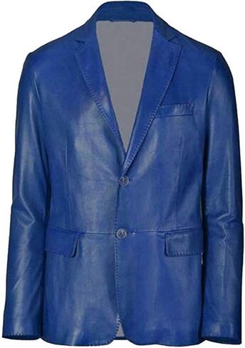 Koza Leathers Men's Leather Jacket Genuine Two Button Lambskin Leather Blazer KB101 in Kuwait