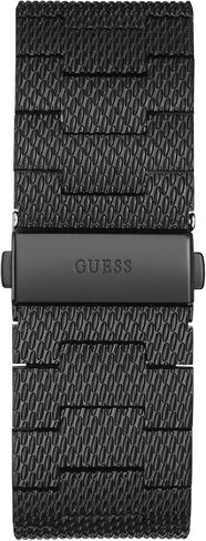 GUESS Mesh Black Ionic Plated Rectangular Genuine Diamond Watch. Color: Black (Model: U0298G1) in Kuwait