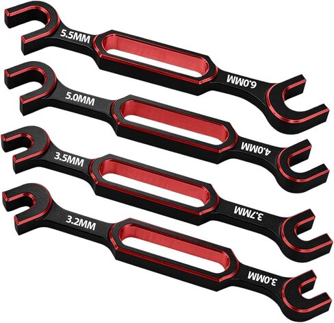 RC Car Turnbuckle Wrenches 3.0/3.2/3.5/3.7/4.0/5.0/5.5/6.0mm, 4PCS Silver in Saudi Arabia