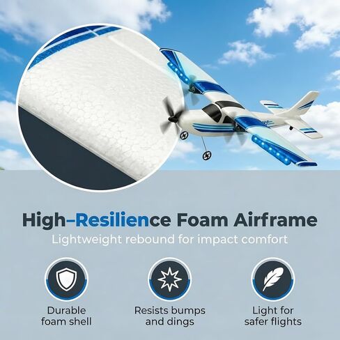 Harrisville Designs RC Airplane,RC Plane, 2.4GHz 2 Channels RTF RC Aircraft with 3-Axis Gyro for Beginner Easy to Speedy Fly Glider Toys with 2 Extra Batteries [ 3 Batteries ] in Kuwait