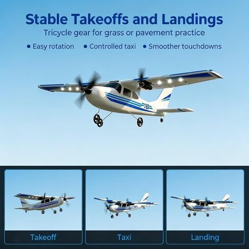 Harrisville Designs RC Airplane,RC Plane, 2.4GHz 2 Channels RTF RC Aircraft with 3-Axis Gyro for Beginner Easy to Speedy Fly Glider Toys with 2 Extra Batteries [ 3 Batteries ] in Kuwait