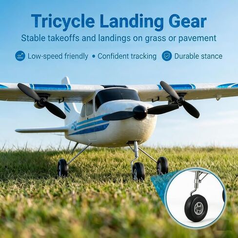 Harrisville Designs RC Airplane,RC Plane, 2.4GHz 2 Channels RTF RC Aircraft with 3-Axis Gyro for Beginner Easy to Speedy Fly Glider Toys with 2 Extra Batteries [ 3 Batteries ] in Kuwait