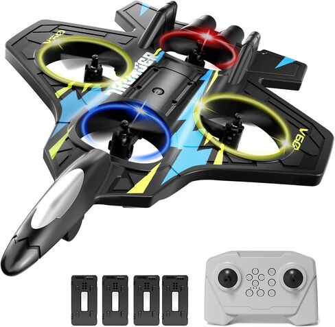 4DRC Foam RC Planes Remote Control Airplanes for Kids Adults, RC Airplane Fighter Jet with Light, 360° Flip Fighter Jet Toys, Stunt Roll, Airplane Toy Gifts for Kids Boys in Saudi Arabia