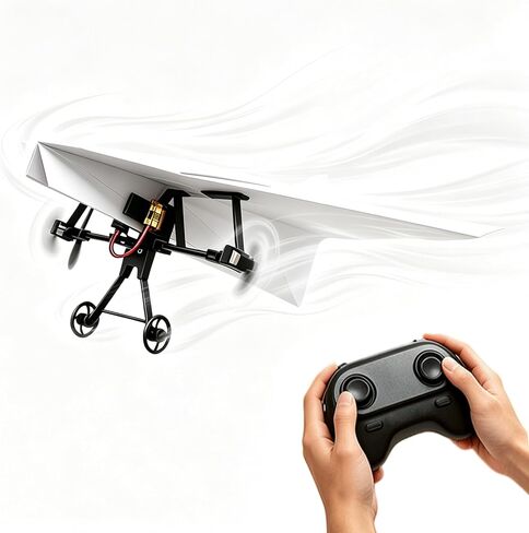 BRRRRT RC Paper Airplane Kit, DIY Remote Control Airplane with Gyro Stabilizer, Dual Propellers, Lightweight Foldable Easy to Fly for Hobbyists & Beginners in Saudi Arabia