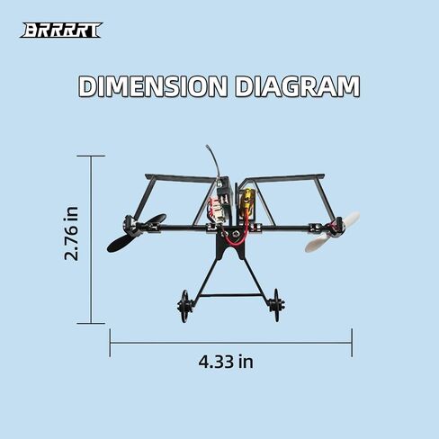 BRRRRT RC Paper Airplane Kit, DIY Remote Control Airplane with Gyro Stabilizer, Dual Propellers, Lightweight Foldable Easy to Fly for Hobbyists & Beginners in Saudi Arabia