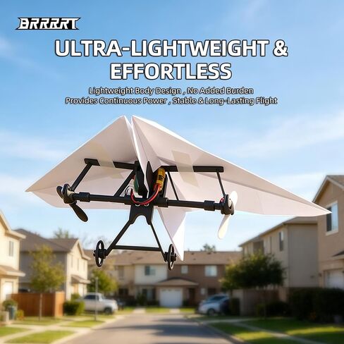 BRRRRT RC Paper Airplane Kit, DIY Remote Control Airplane with Gyro Stabilizer, Dual Propellers, Lightweight Foldable Easy to Fly for Hobbyists & Beginners in Saudi Arabia